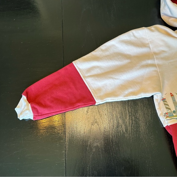 Vintage Michigan Charlevoix Medium Red and Cream Made in USA Lighthouses Hoodie - Picture 7 of 10